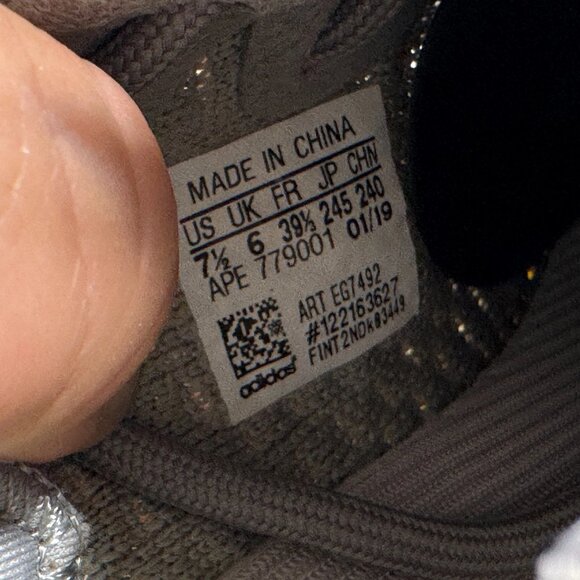 Size 7.5 Adidas Yeezy Boost 350 V2 True Form Gray Mens Athletic Sneaker EG7492 - Picture 9 of 10